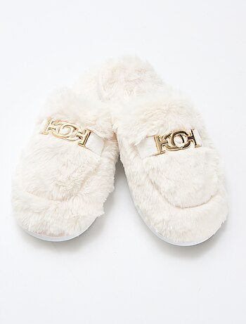 Pantofole sabot in ecopelliccia