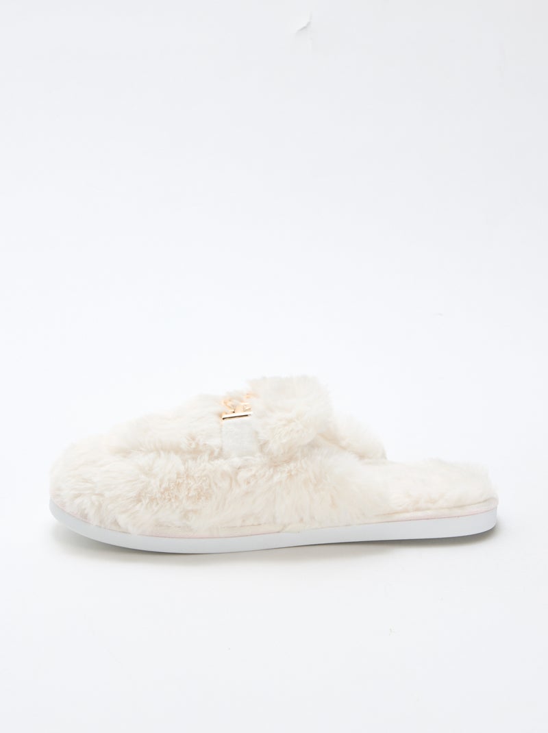 Pantofole sabot in ecopelliccia Beige - Kiabi
