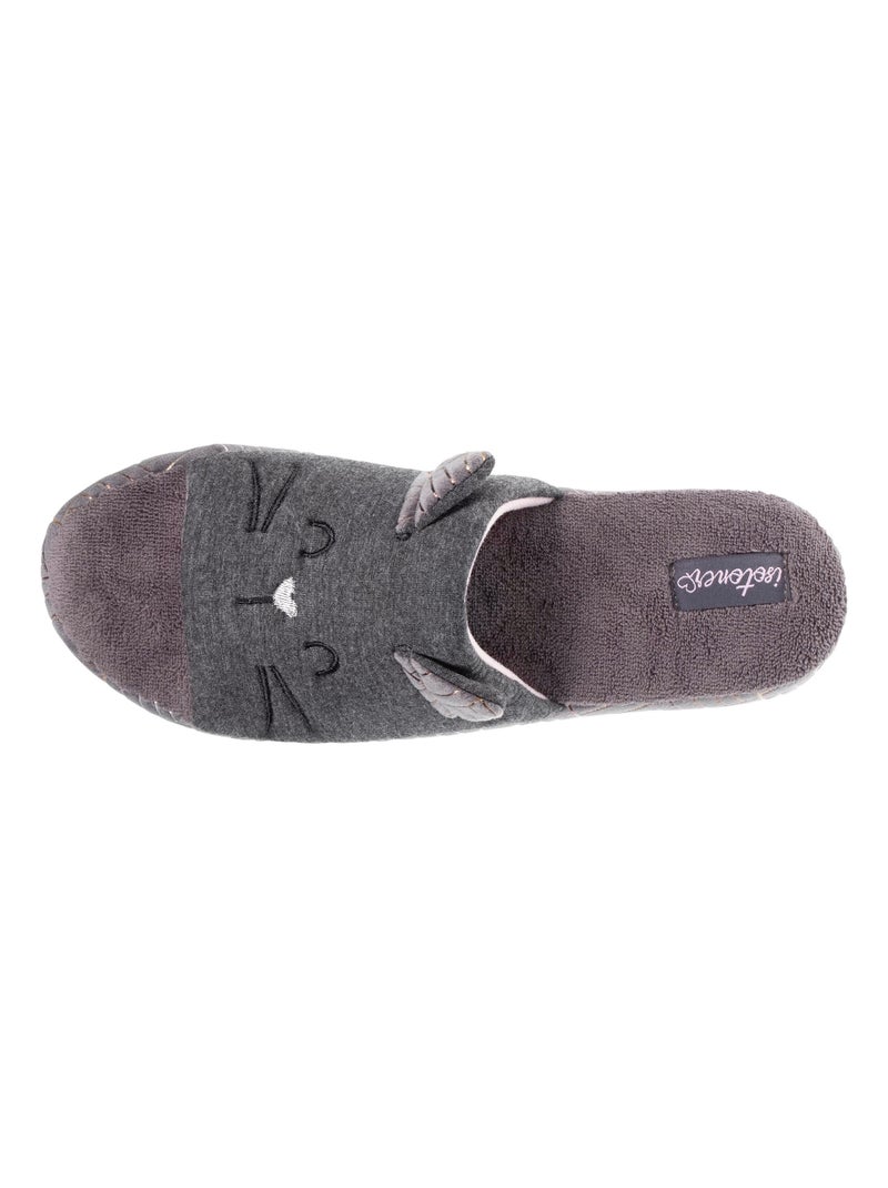 Pantofole sandali in jersey e suola con borchie donna Isotoner Grigio melangiato - Kiabi