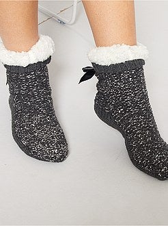 Pantofole spesse in maglia grossa - Kiabi