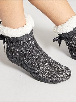 Pantofole spesse in maglia grossa - Kiabi