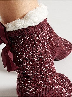 Pantofole spesse in maglia grossa - Kiabi