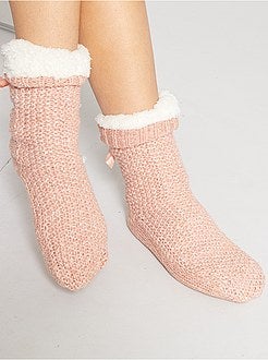 Pantofole spesse in maglia grossa - Kiabi