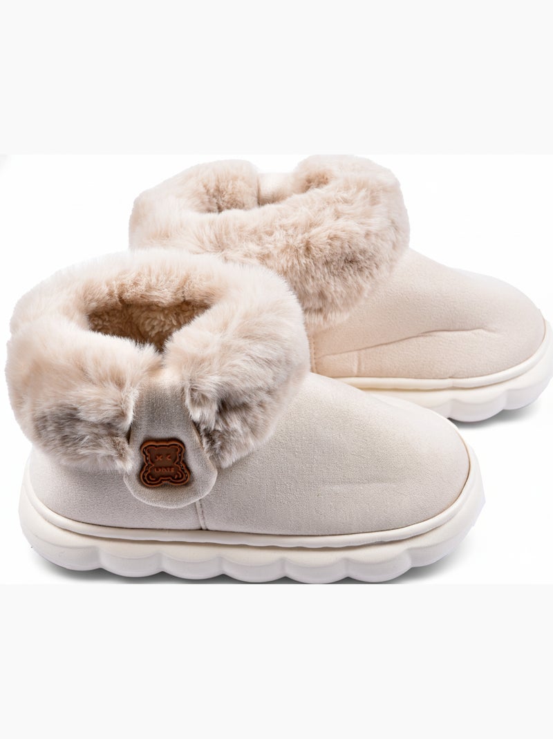 Pantofole Stivaletti Bambina Calde e Leggere MP9760 Beige - Kiabi
