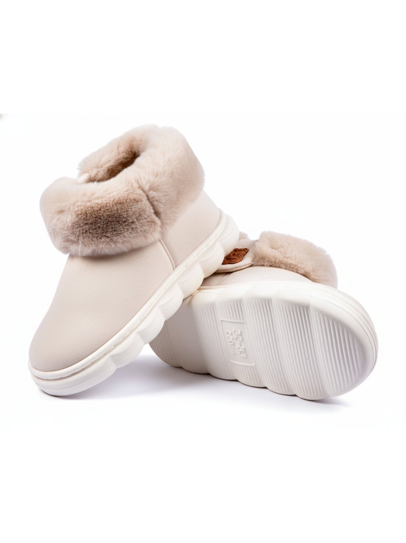 Pantofole Stivaletti Bambina Calde e Leggere MP9760 Beige - Kiabi