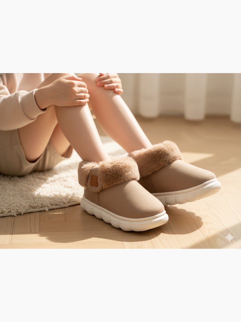 Pantofole Stivaletti Bambina Calde e Leggere MP9760 Marrone - Kiabi