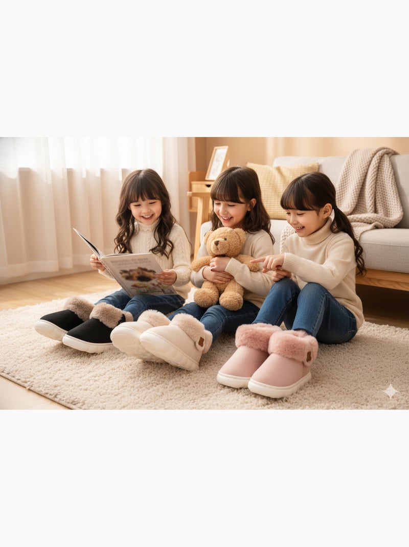 Pantofole Stivaletti Bambina Calde e Leggere MP9760 Marrone - Kiabi