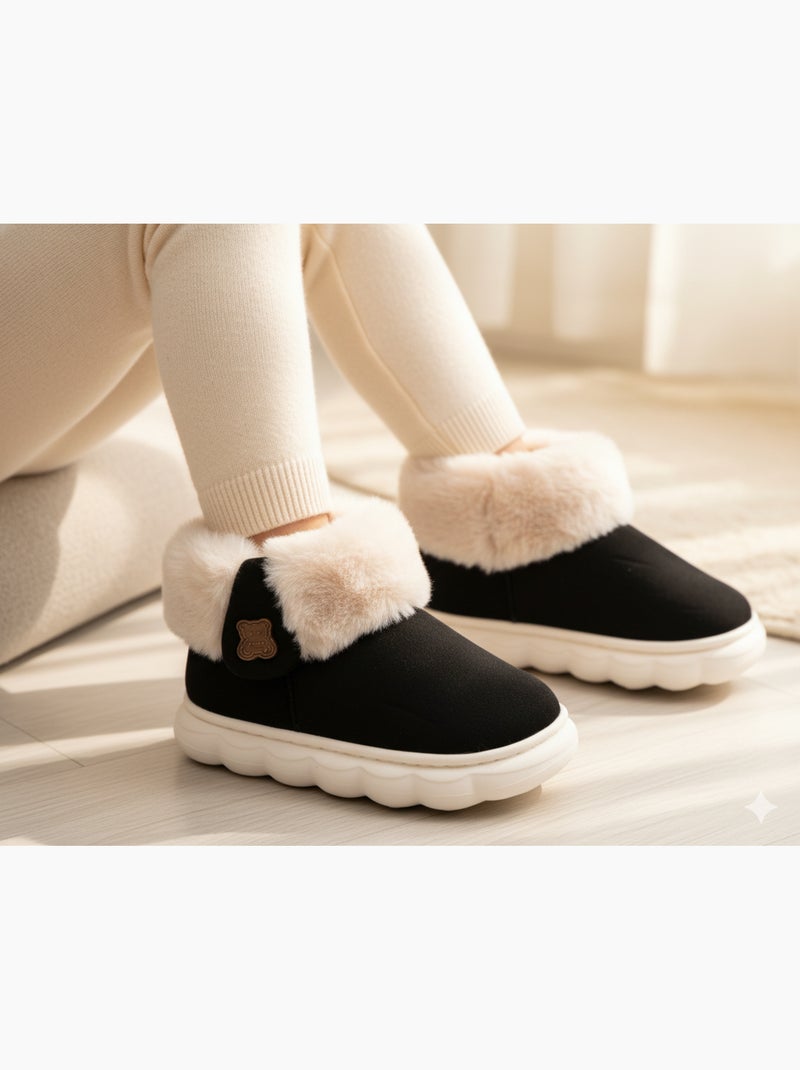 Pantofole Stivaletti Bambina Calde e Leggere MP9760 Nero - Kiabi