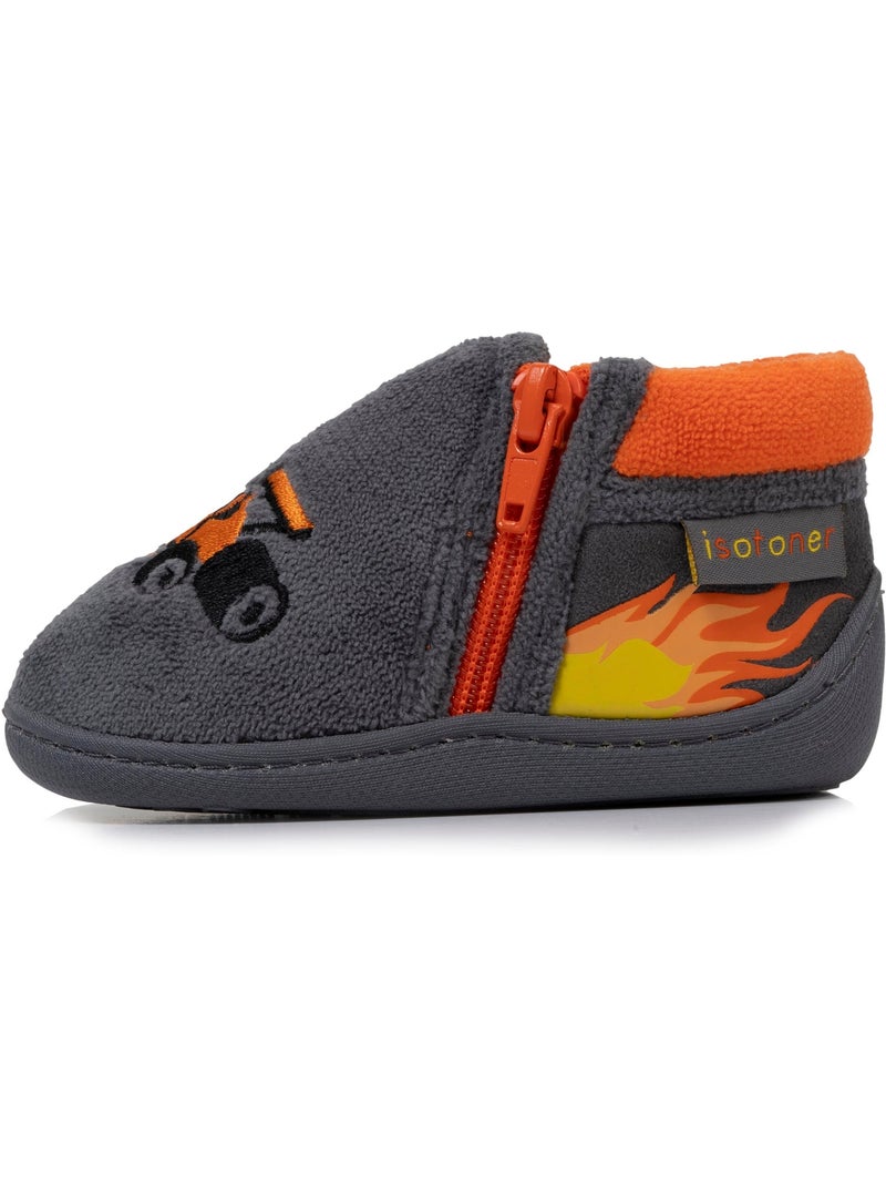 Pantofole stivaletti con cerniera, facile da indossare, buon neonato bambino Grigio grigio - Kiabi