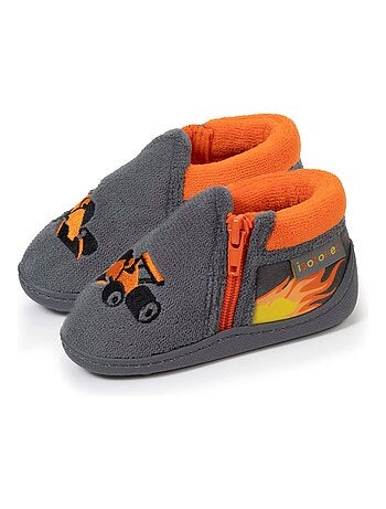 Pantofole stivaletti con cerniera, facile da indossare, buon neonato bambino Isotoner