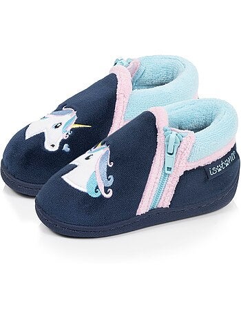 Pantofole stivaletti con cerniera, facili da indossare, buona neonato bambina Isotoner
