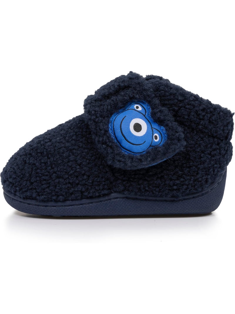 Pantofole stivaletti con chiusura in velcro, buon supporto bambino Blu marino - Kiabi