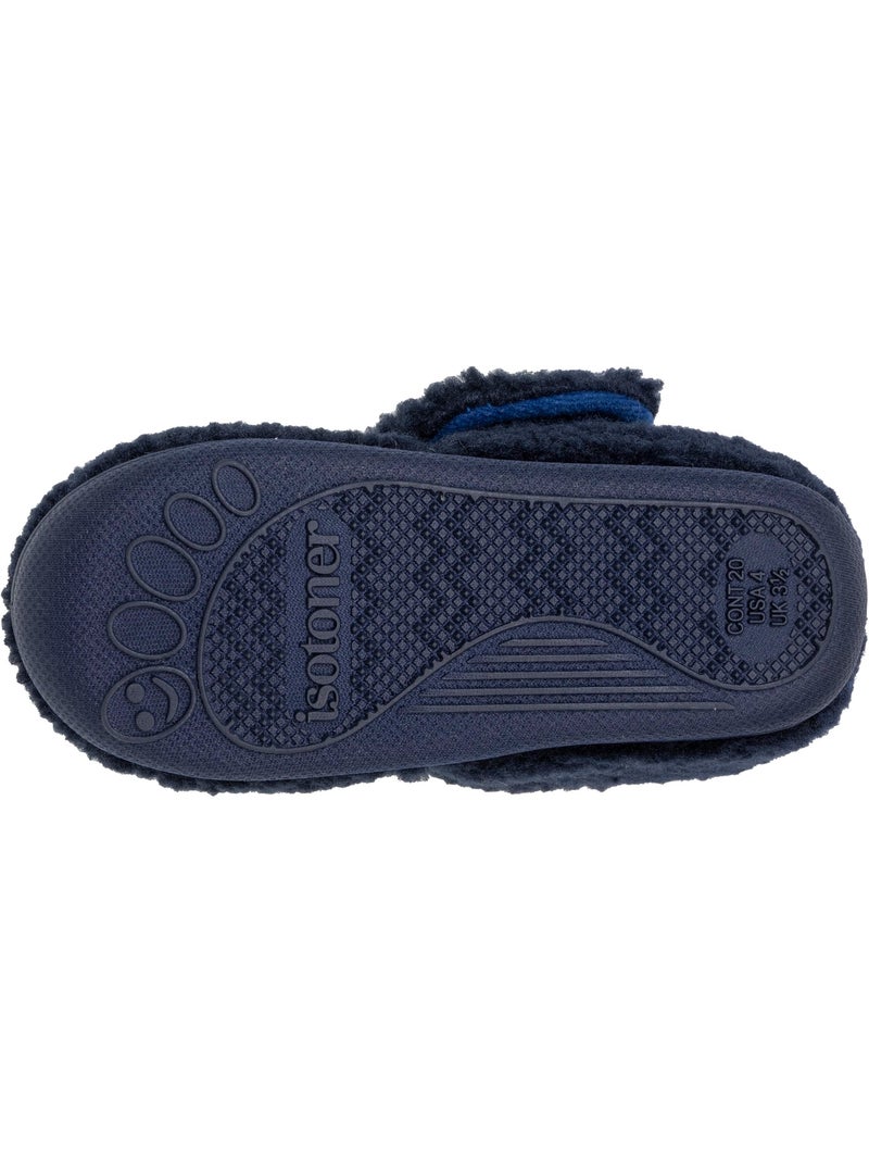 Pantofole stivaletti con chiusura in velcro, buon supporto bambino Blu marino - Kiabi