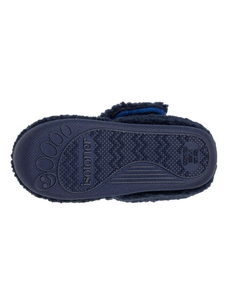 Pantofole stivaletti con chiusura in velcro, buon supporto bambino Isotoner Blu marino - Kiabi