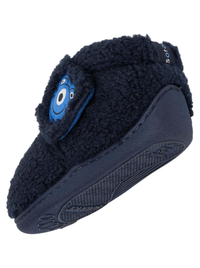 Pantofole stivaletti con chiusura in velcro, buon supporto bambino Isotoner Blu marino - Kiabi