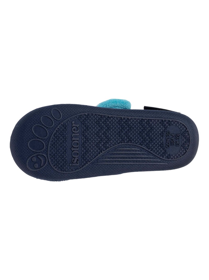 Pantofole stivaletti con chiusura in velcro, buon supporto neonato bambina Isotoner Blu marino - Kiabi