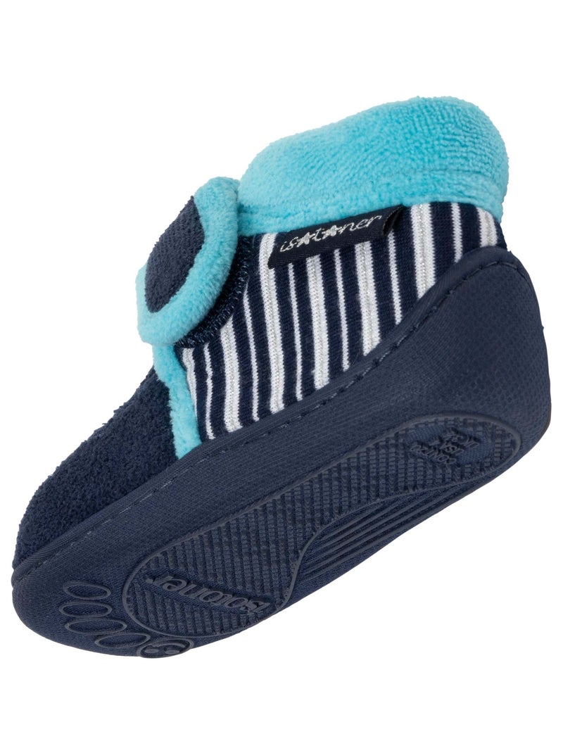 Pantofole stivaletti con chiusura in velcro, buon supporto neonato bambina Isotoner Blu marino - Kiabi