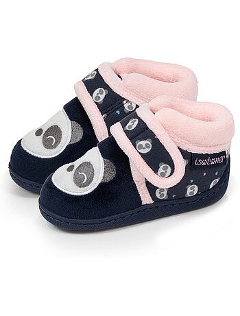 Pantofole stivaletti con chiusura in velcro, buon supporto neonato bambina isotoner