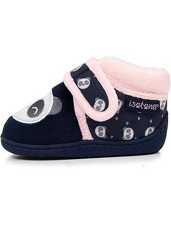 Pantofole stivaletti con chiusura in velcro, buon supporto neonato bambina isotoner