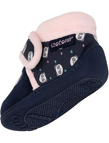 Pantofole stivaletti con chiusura in velcro, buon supporto neonato bambina isotoner