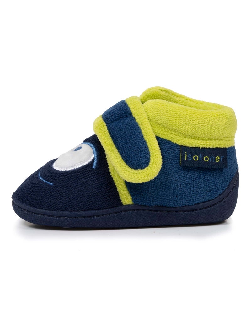 Pantofole stivaletti con chiusura in velcro, buon supporto neonato bambino Isotoner Blu marino - Kiabi