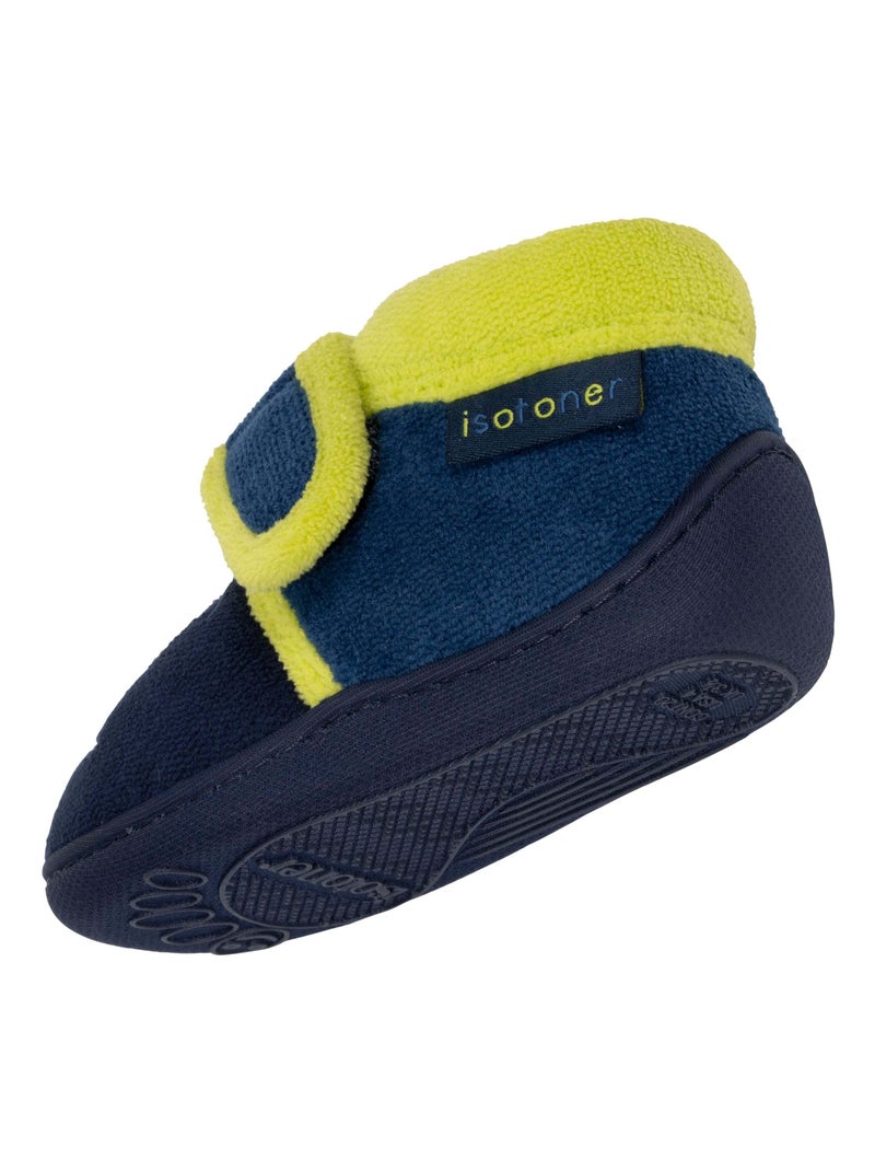 Pantofole stivaletti con chiusura in velcro, buon supporto neonato bambino Isotoner Blu marino - Kiabi