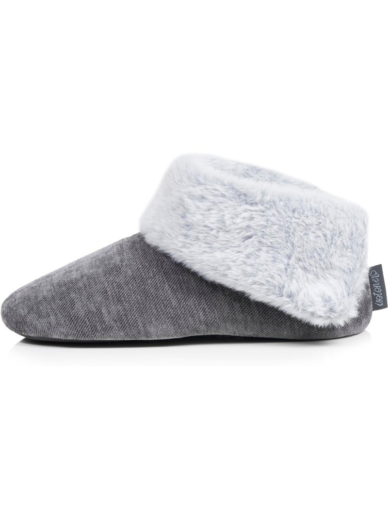 Pantofole stivaletti  donna isotoner Grigio scuro - Kiabi