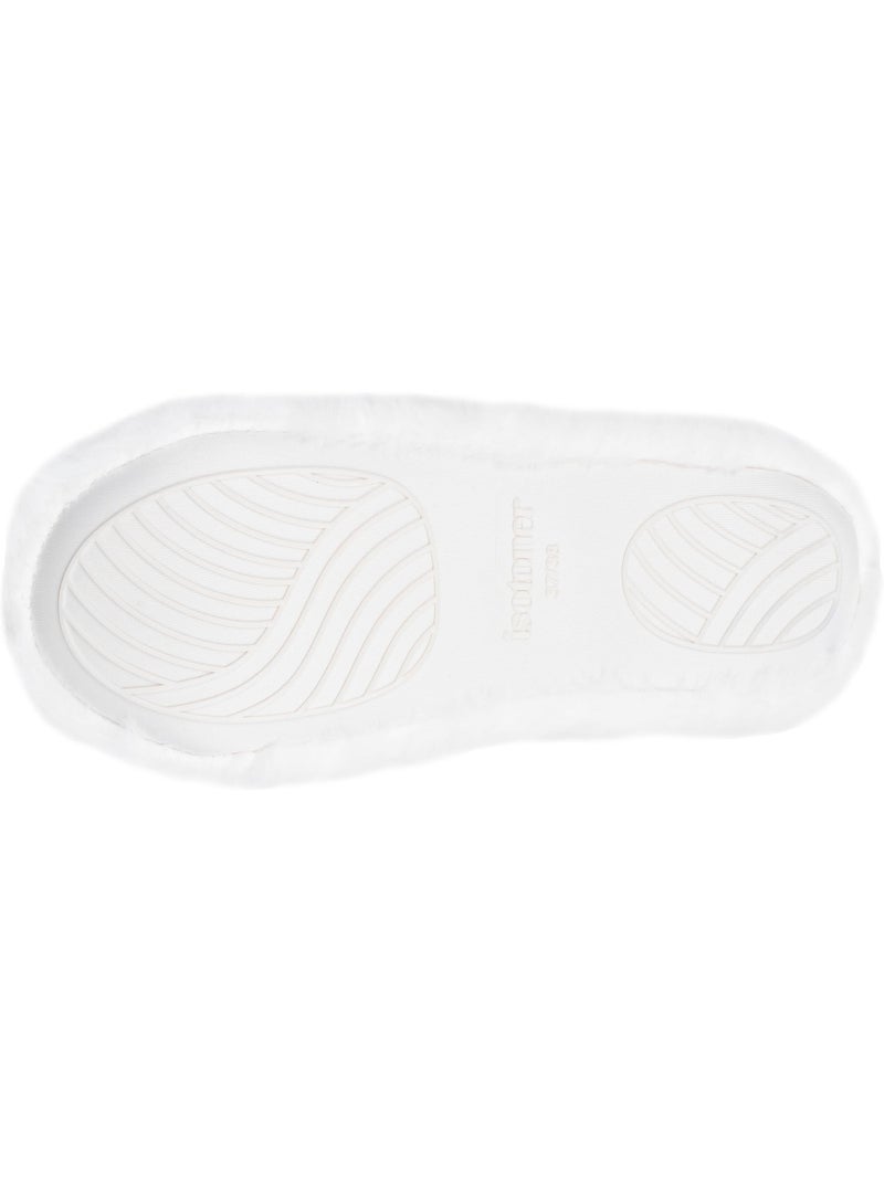 Pantofole stivaletti finta pelliccia, suola in gomma donna Avorio - Kiabi