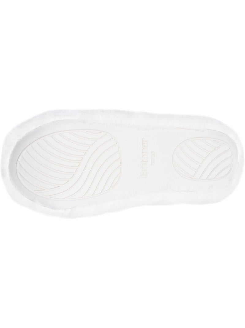 Pantofole stivaletti finta pelliccia, suola in gomma donna Isotoner Avorio - Kiabi