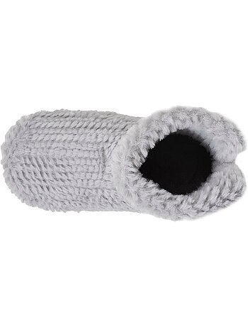 Pantofole stivaletti imitazione di pelliccia, suola donna isotoner