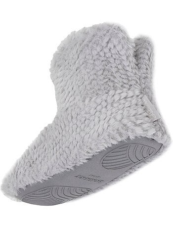 Pantofole stivaletti imitazione di pelliccia, suola donna isotoner
