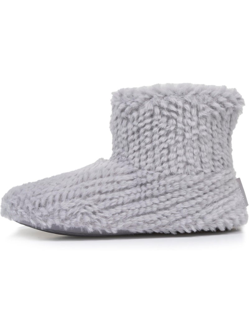 Pantofole stivaletti imitazione di pelliccia, suola donna isotoner Grigio grigio - Kiabi
