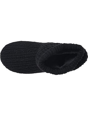 Pantofole stivaletti maglia e fiocco in raso donna isotoner
