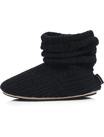 Pantofole stivaletti maglia e fiocco in raso donna isotoner