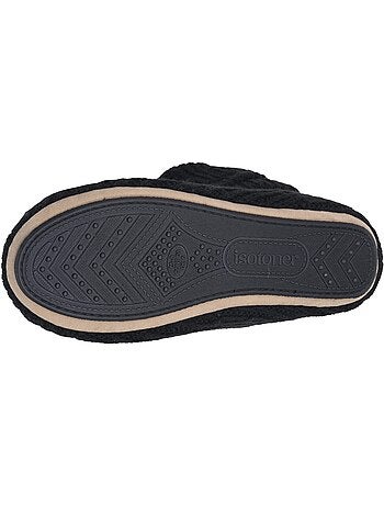 Pantofole stivaletti maglia e fiocco in raso donna isotoner