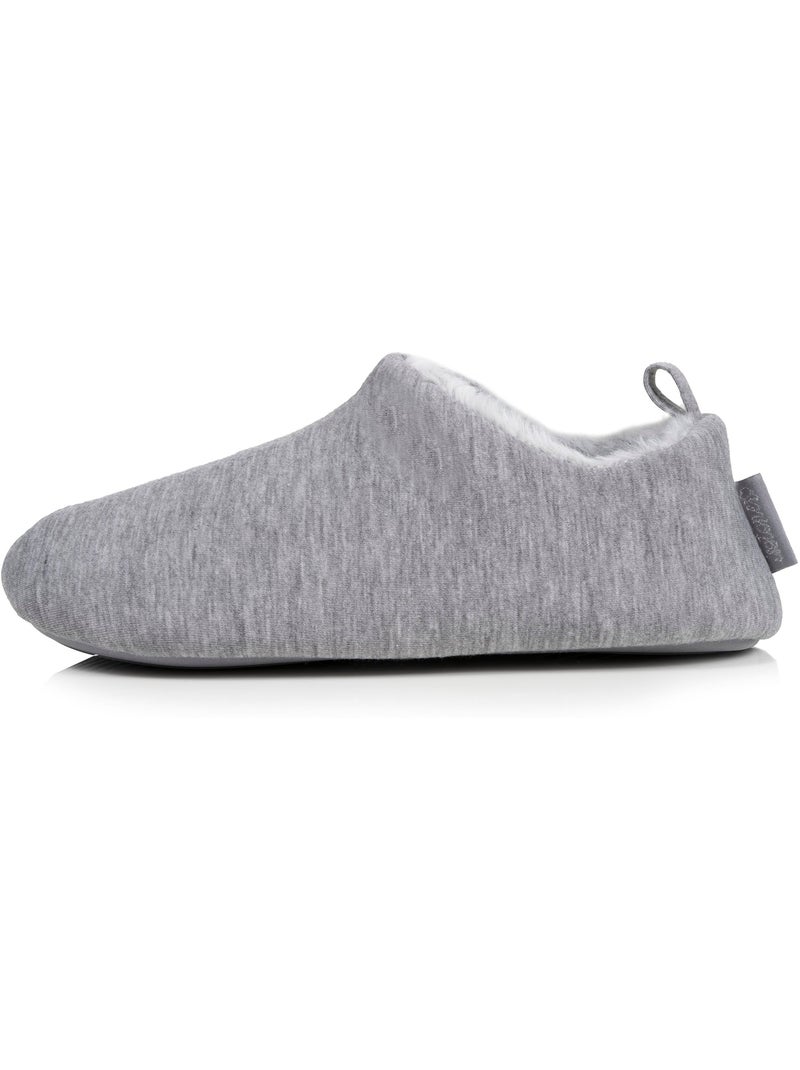 Pantofole stivaletti maglia, suola in gomma antiscivolo donna Grigio melangiato - Kiabi
