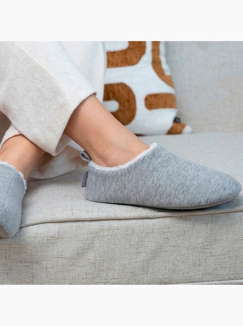 Pantofole stivaletti maglia, suola in gomma antiscivolo donna Isotoner Grigio melangiato - Kiabi