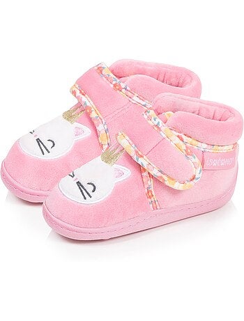 Pantofole stivaletti microvelluto con sostegno rinforzato, neonato bambina isotoner