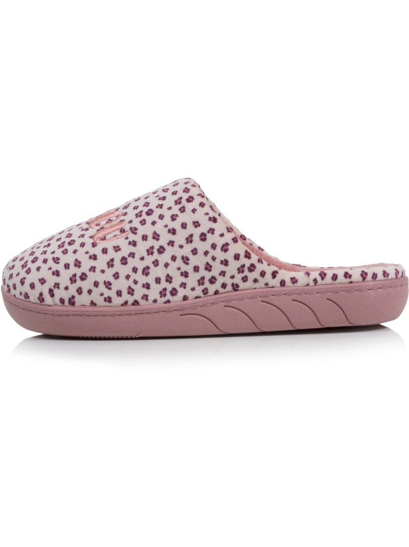 Pantofole stivaletti microvelluto leopardato, suola bambina Bianco / Rosa / Beige - Kiabi