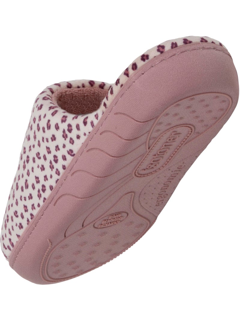 Pantofole stivaletti microvelluto leopardato, suola bambina Bianco / Rosa / Beige - Kiabi