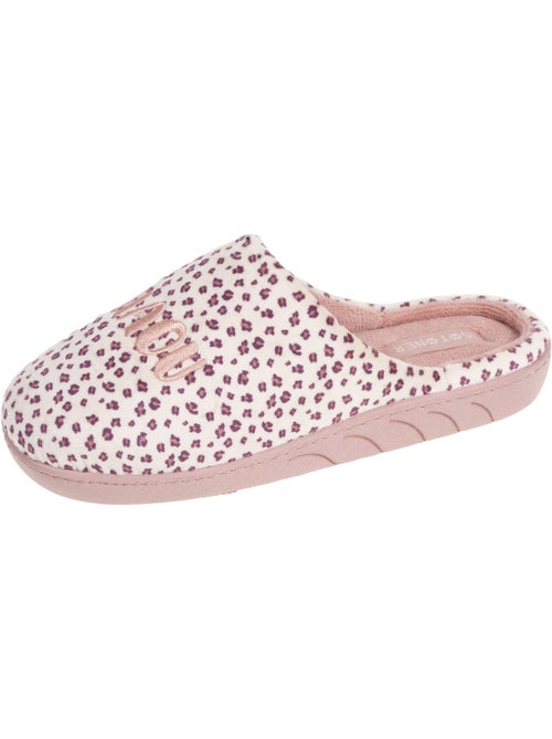 Pantofole stivaletti microvelluto leopardato, suola bambina Isotoner - Kiabi