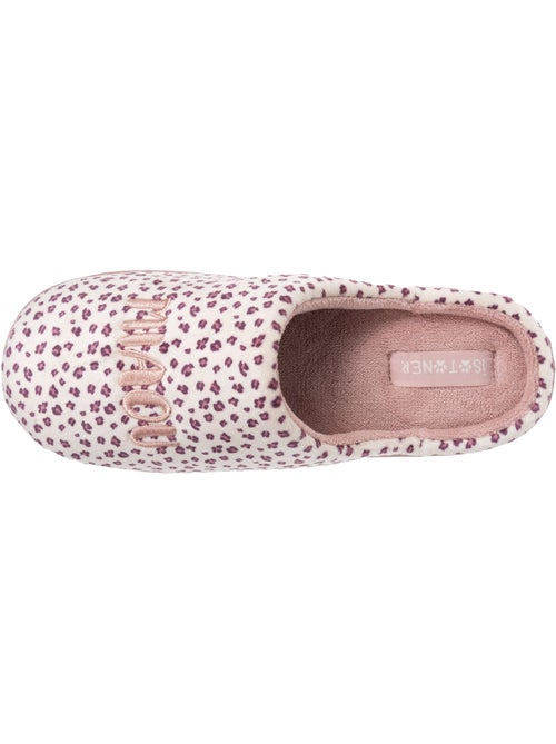 Pantofole stivaletti microvelluto leopardato, suola bambina Isotoner - Kiabi