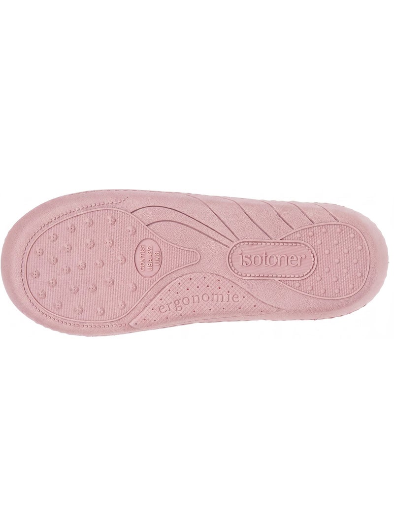 Pantofole stivaletti microvelluto leopardato, suola bambina Isotoner Bianco / Rosa / Beige - Kiabi