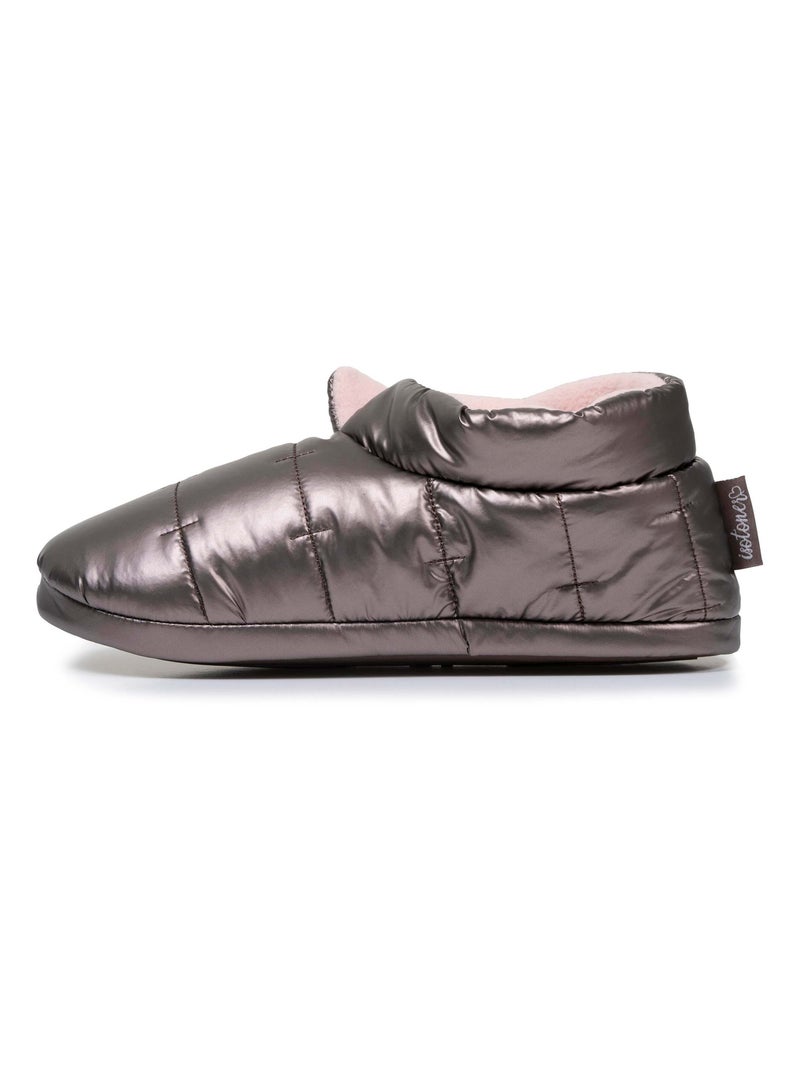 Pantofole stivaletti nylon metallizzato, suola antiscivolo donna Isotoner Bronzo - Kiabi