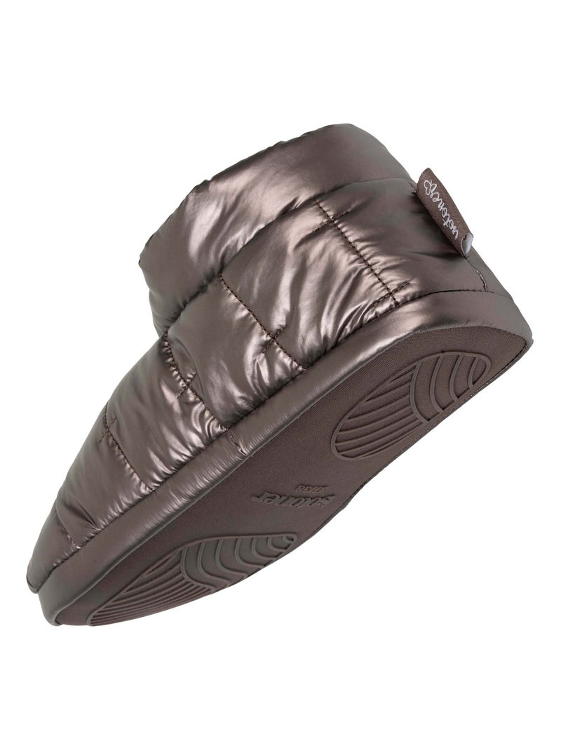 Pantofole stivaletti nylon metallizzato, suola antiscivolo donna Isotoner Bronzo - Kiabi