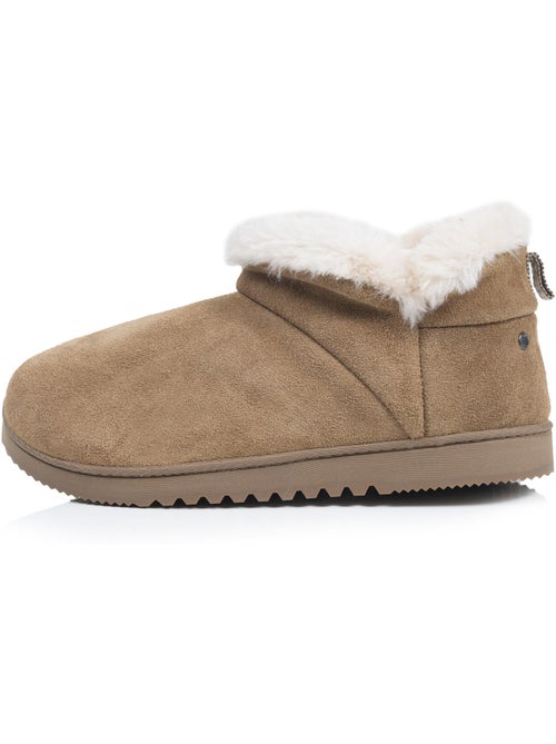 Pantofole stivaletti pelle color cammello, suola in gomma donna isotoner - Kiabi Pantofole stivaletti pelle color cammello, suola in gomma donna isotoner - Kiabi