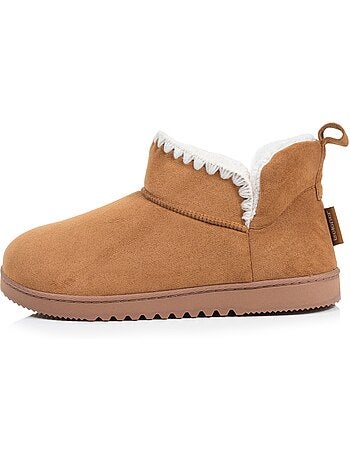 Pantofole stivaletti similpelle - suola dentellata donna isotoner