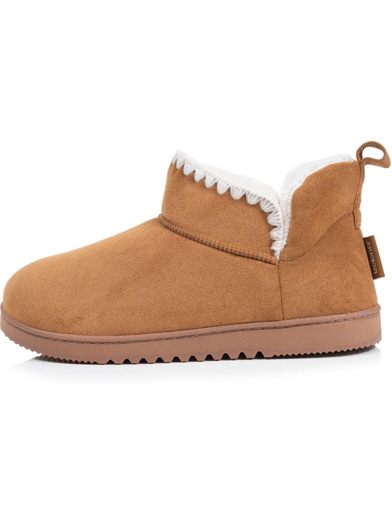 Pantofole stivaletti similpelle - suola dentellata donna isotoner Cammello - Kiabi