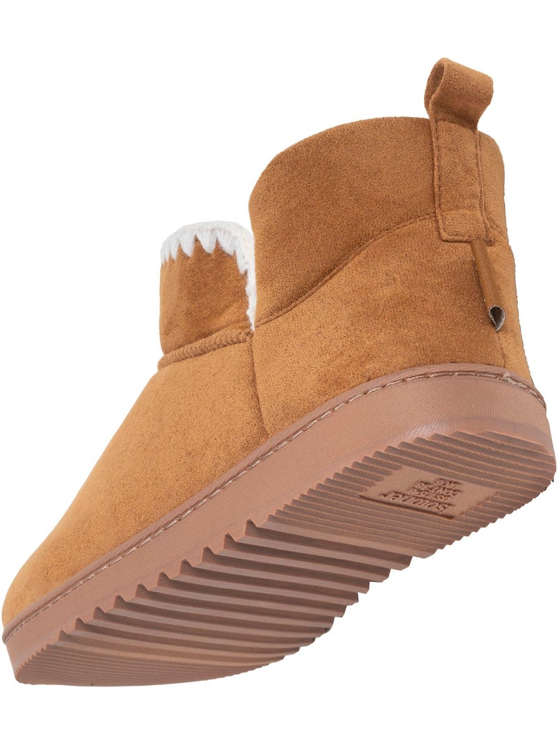 Pantofole stivaletti similpelle - suola dentellata donna isotoner Cammello - Kiabi