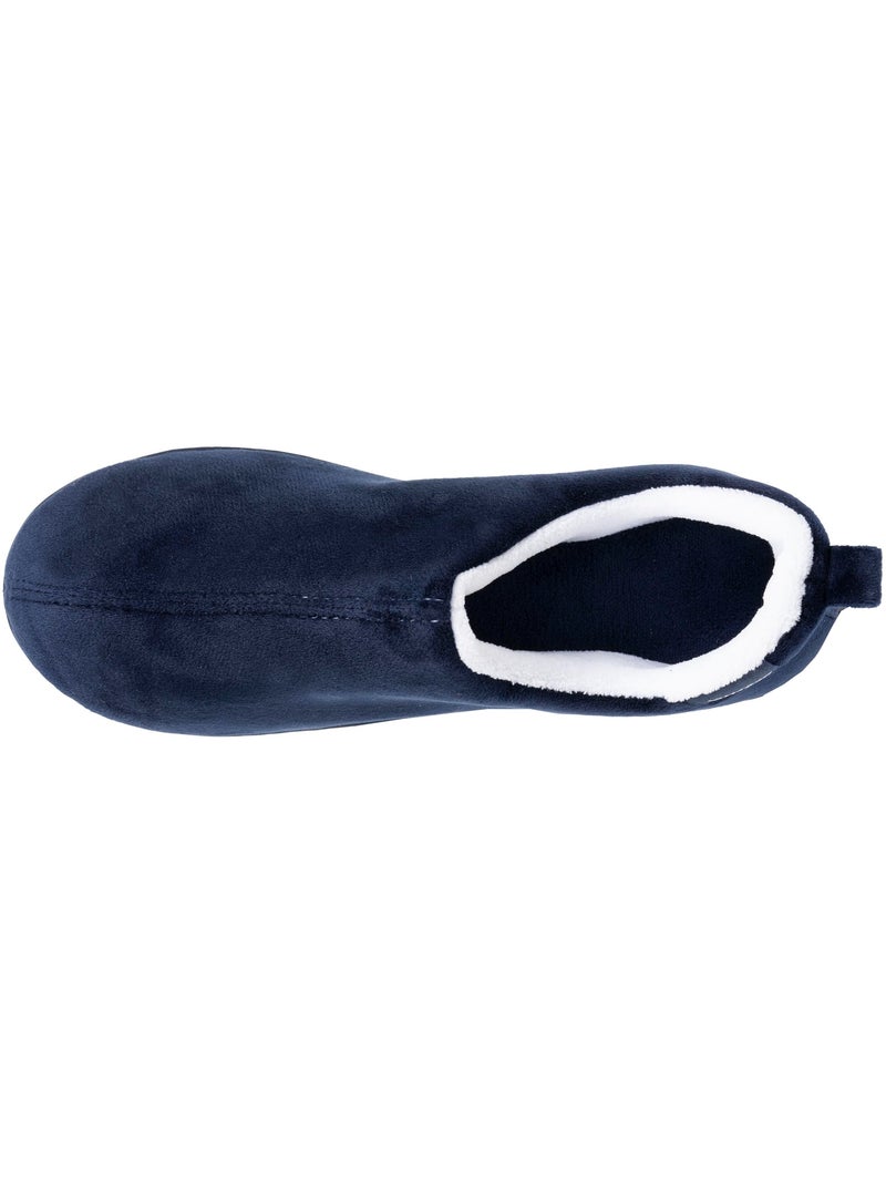 Pantofole stivaletti soletta ergonomica in microvelour con donna Isotoner Blu marino - Kiabi